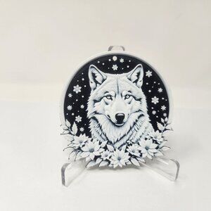Wolf Christmas Tree Ornament Holiday Decoration 3"